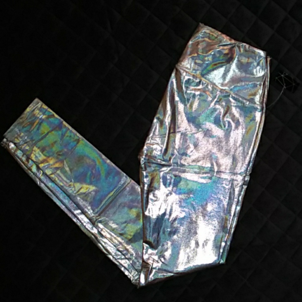 NWT holographic leggings, sz S. *Festivals&raves*
